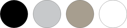 black, gray, brown, and white circles