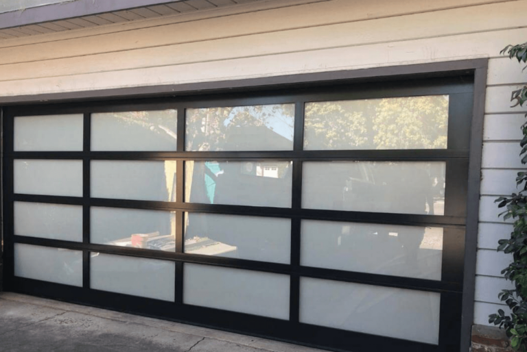Black grid garage door